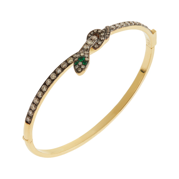 Ileana Makri Coiled Snake Champagne Bangle