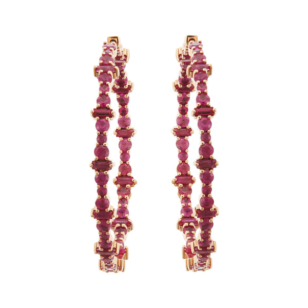 Ileana Makri Cosmic Large Ruby Rivulet Hoops