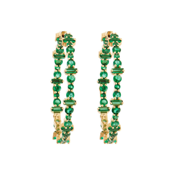 Ileana Makri Cosmic Medium Emerald Rivulet Hoops