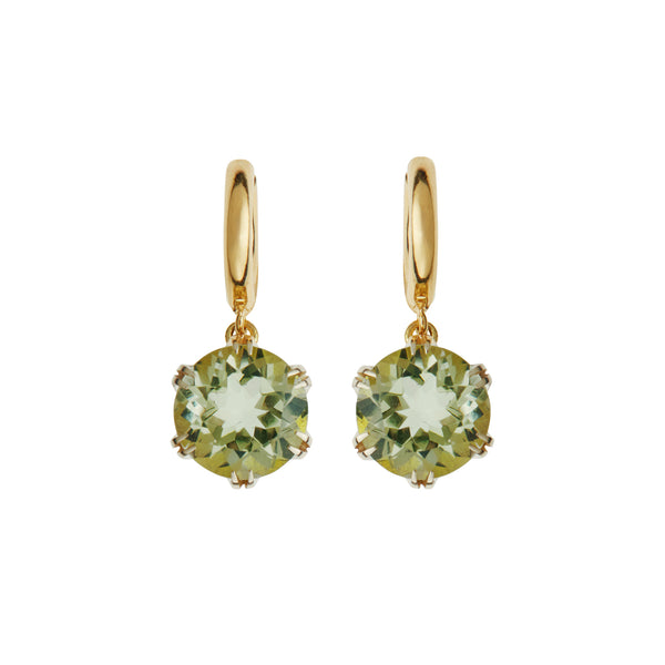 ileana makri Crown Midi Hoops Green Amethyst