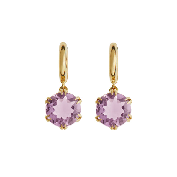 ileana makri Crown Midi Hoops Pink Amethyst