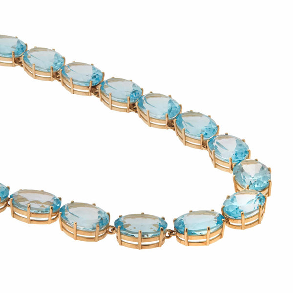 Ileana Makri Crown Necklace Blue Topaz