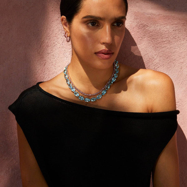Ileana Makri Crown Necklace Blue Topaz