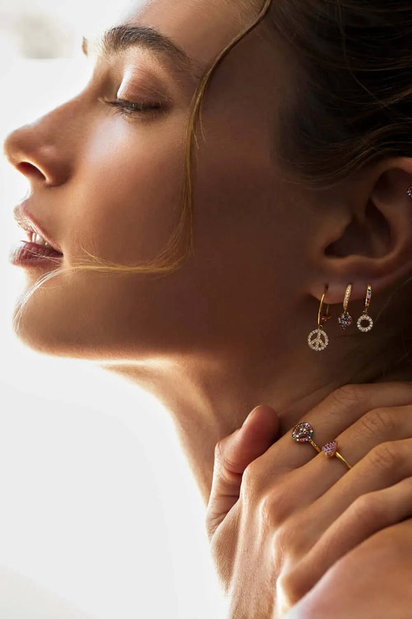 Ileana Makri Crystal Candy Rainbow Midi Hoops