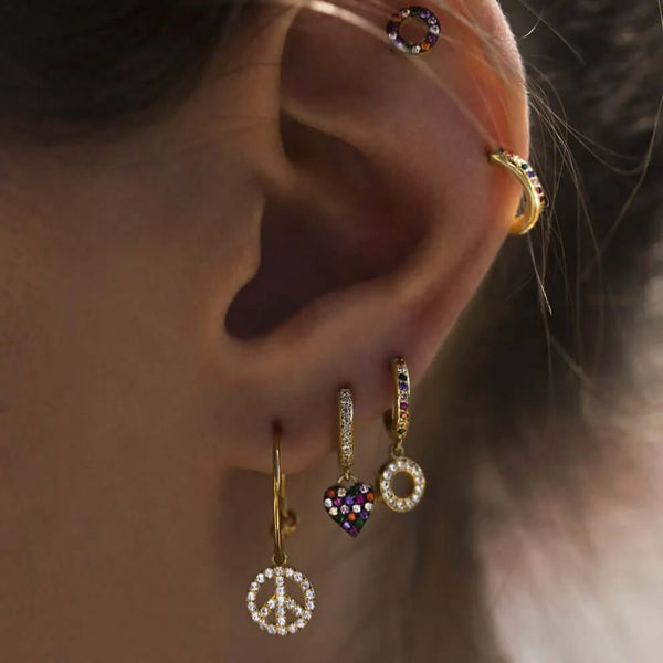 Ileana Makri Crystal Candy Rainbow Midi Hoops