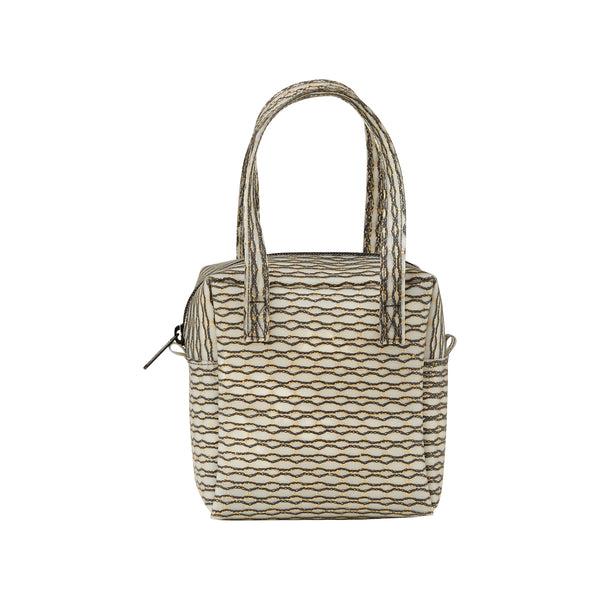 ileana makri Cube Bag Metallic Knit Black Gold S