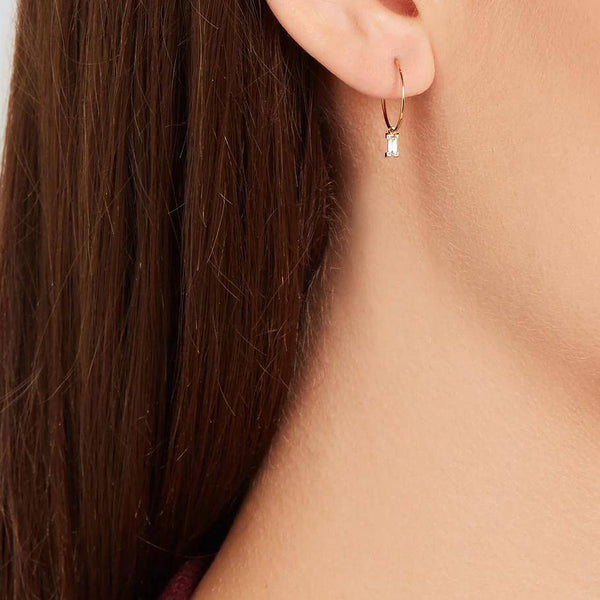 Ileana Makri Dangling Baguette Hoops