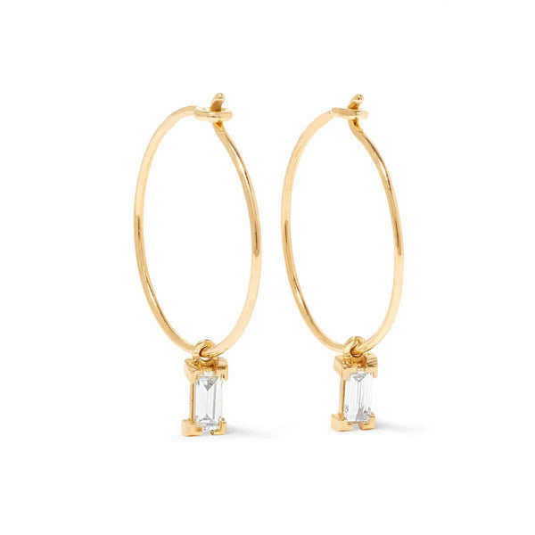 ileana makri Dangling Baguette Hoops