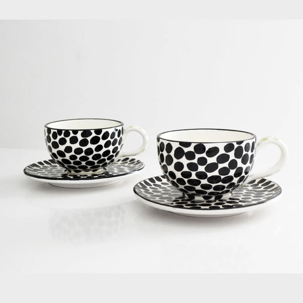 Ileana Makri Dawn Eye Cappuccino Cups B&W (set Of 2)