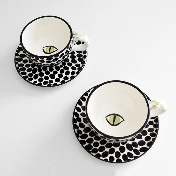 ileana makri Dawn Eye Cappuccino Cups B&W (set of 2)