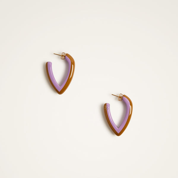Ileana Makri Dew Earrings Bicolor Mini Brown Pink