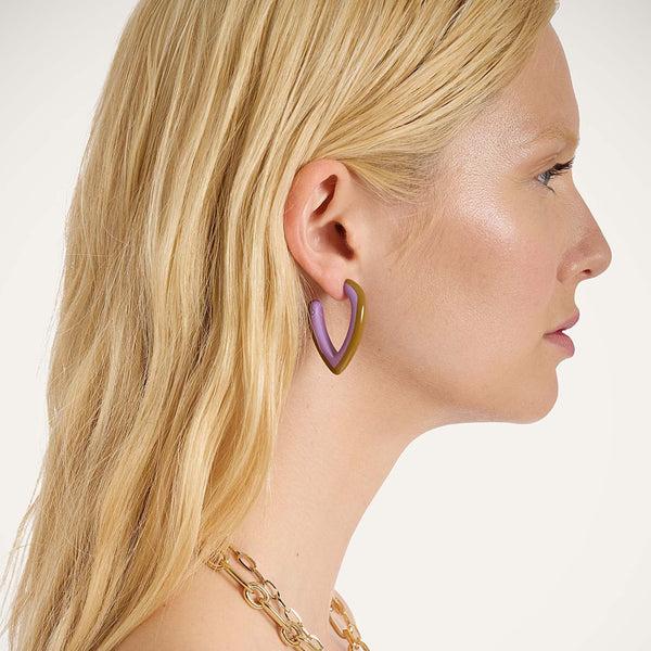 Ileana Makri Dew Earrings Bicolor Mini Brown Pink