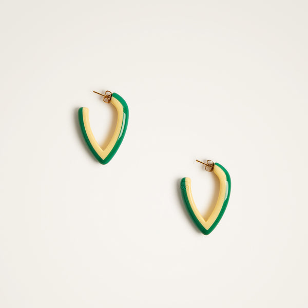Ileana Makri Dew Earrings Bicolor Mini Green Ivory