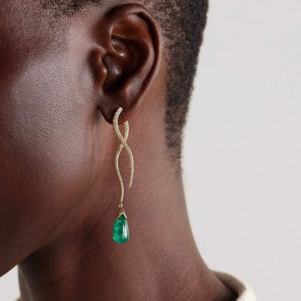 Ileana Makri Diamond Branch Earrings Y-D-EM