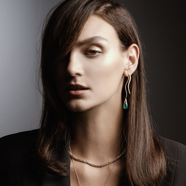 Ileana Makri Diamond Branch Earrings Y-D-EM