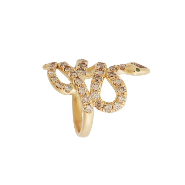 Ileana Makri Diamond Coiled Snake Ring