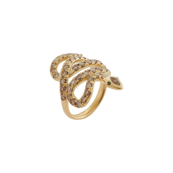 Ileana Makri Diamond Coiled Snake Ring