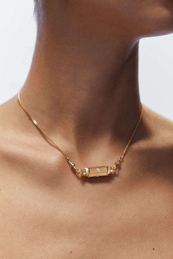 Ileana Makri Diamond Gold Baby Locket Necklace