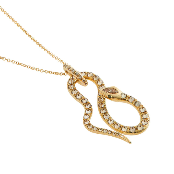 Ileana Makri Diamond Jungle Snake Pendant