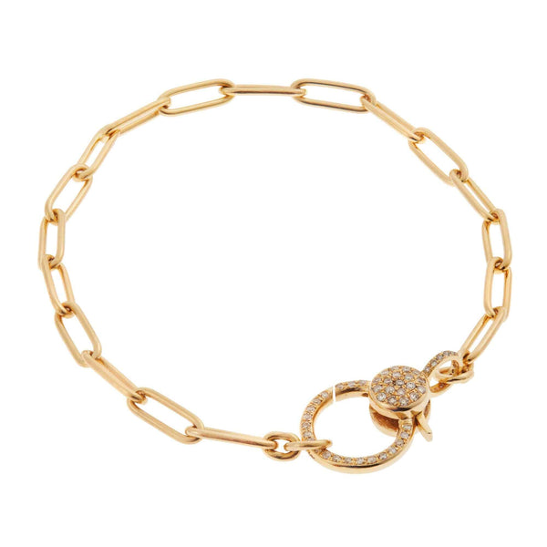 Ileana Makri Diamond Lock Widelink Chain Bracelet