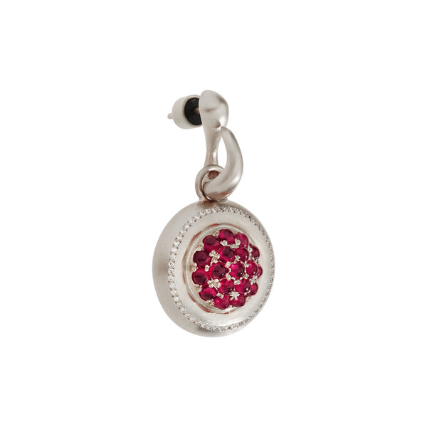 Ileana Makri Diamond Ruby Caviar Earrings Small