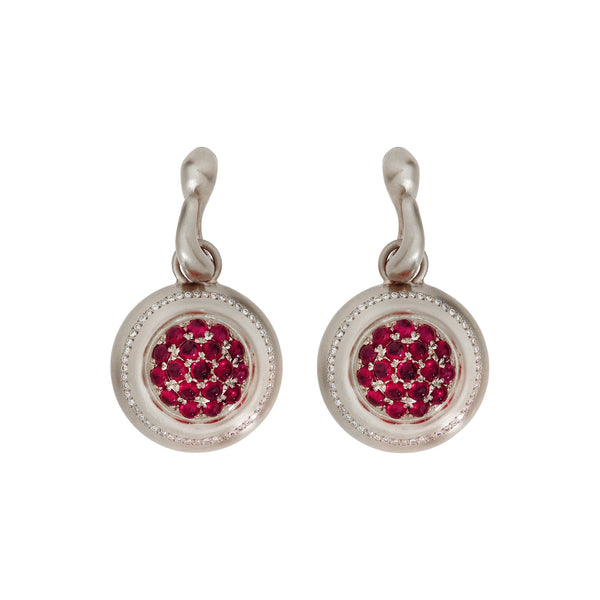 ileana makri Diamond Ruby Caviar Earrings Small