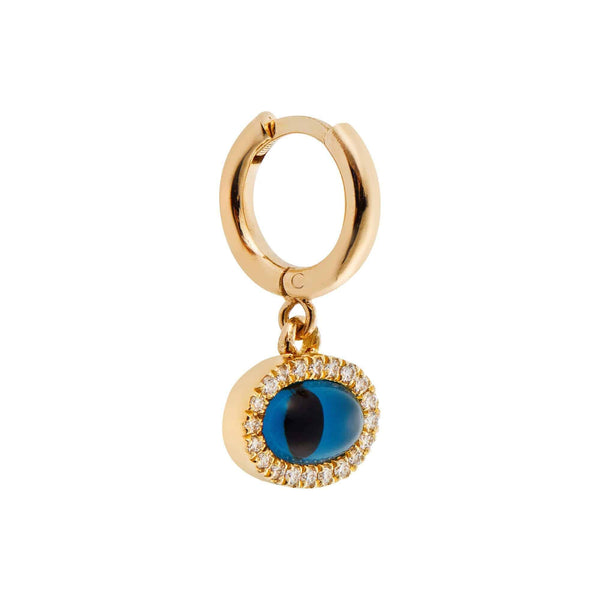 Ileana Makri Diamond Yellow Mini Oval Eye Hoops