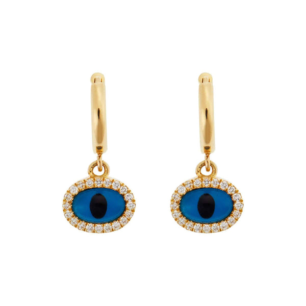 ileana makri Diamond Yellow Mini Oval Eye Hoops