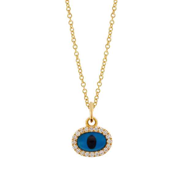 ileana makri Diamond Yellow Mini Oval Eye Pendant
