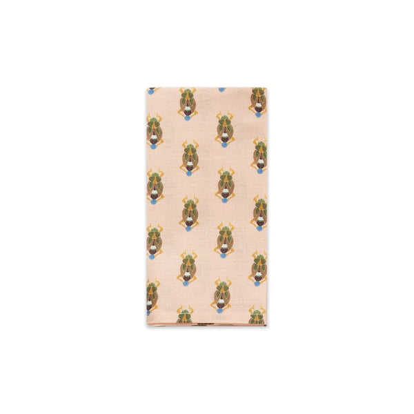 Ileana Makri Dinner Napkins Pink Scarab (Set Of 6)