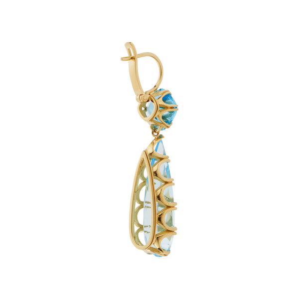 Ileana Makri Double Crown Drops Blue Topaz