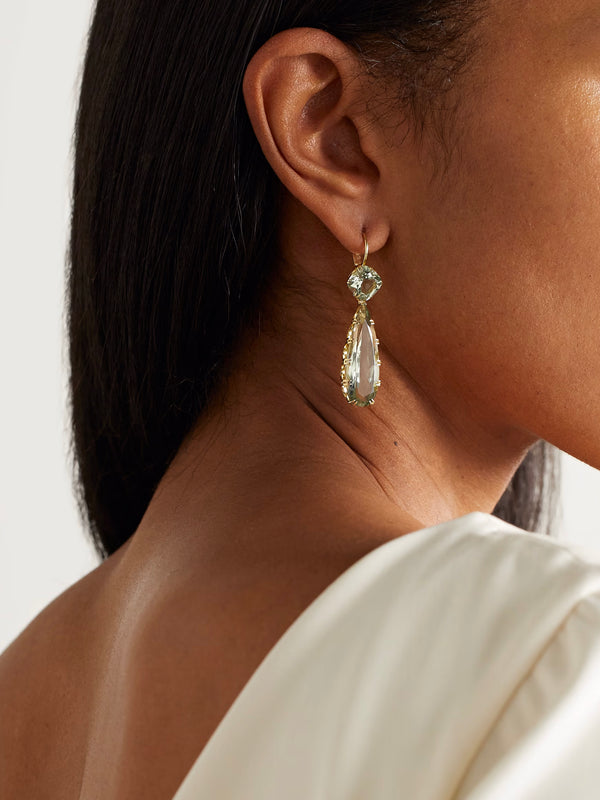 Ileana Makri Double Crown Drops Green Amethyst
