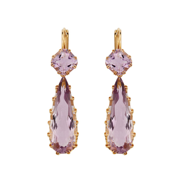 ileana makri Double Crown Drops Pink Amethyst
