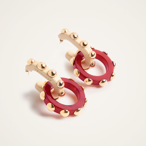 ileana makri Double Hoop Earrings Solid Burgundy