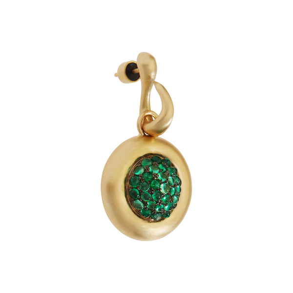 Ileana Makri Emerald Caviar Earrings Large