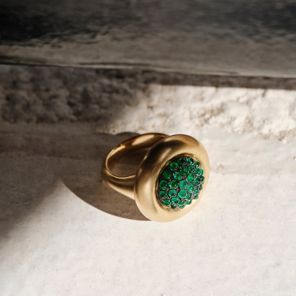 Ileana Makri Emerald Caviar Ring