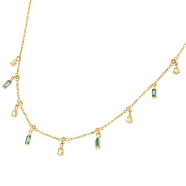 Ileana Makri Emerald Drops Necklace Y14-D-EM
