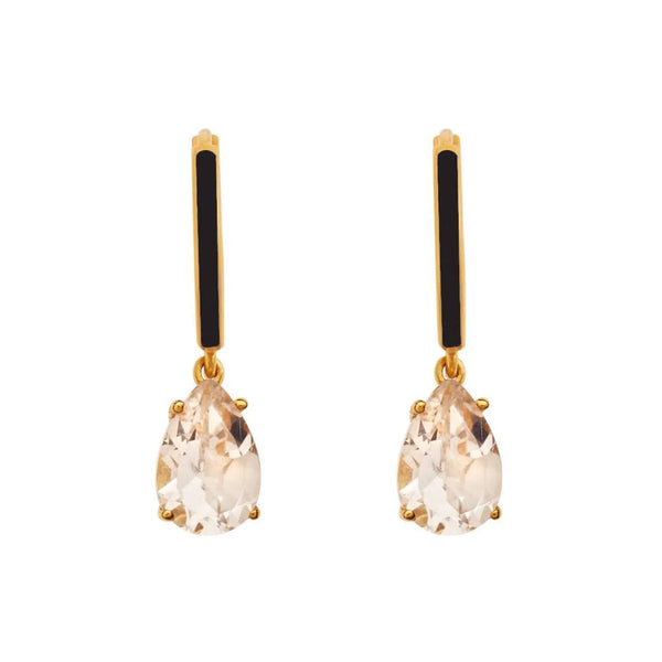 ileana makri Enamel and White Topaz Hoops