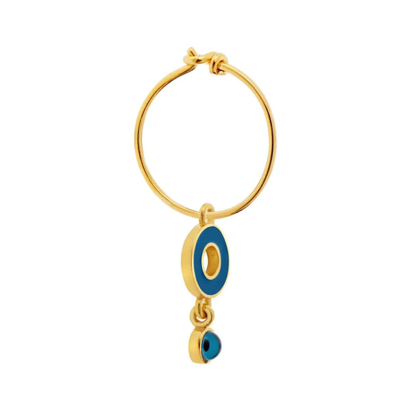 Ileana Makri Enamel Drop Eye Slim Hoops