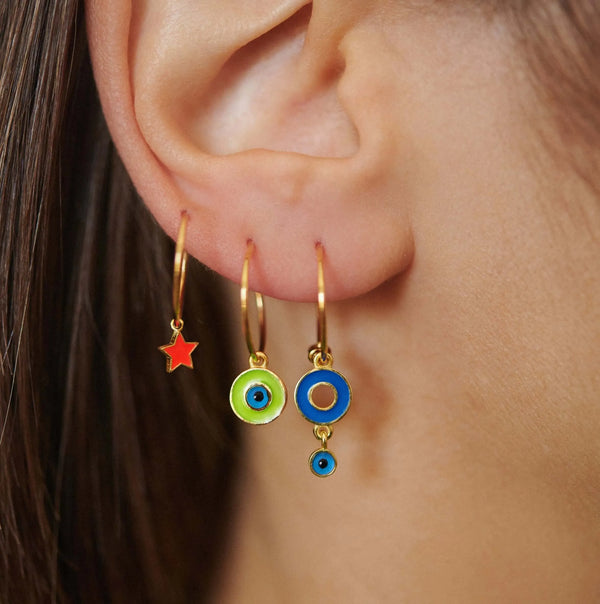 Ileana Makri Enamel Eye Slim Hoops