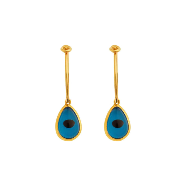 ileana makri Evil Eye Teardrop Hoops