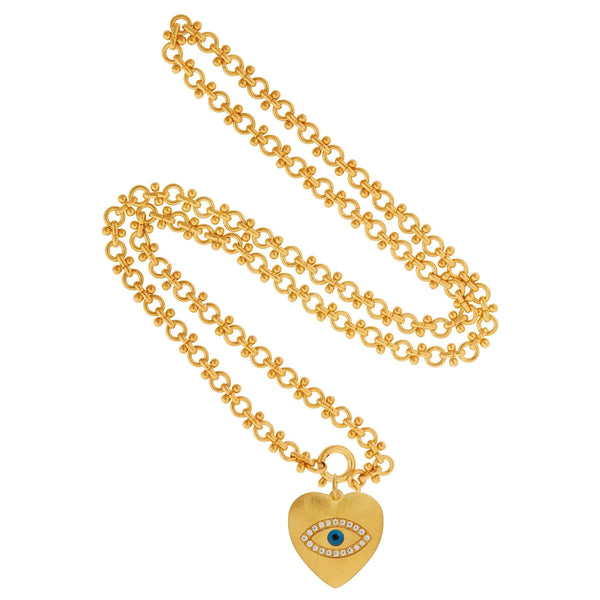 Ileana Makri Eye Heart Crystal Necklace