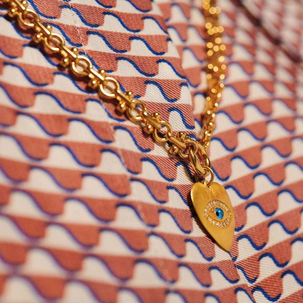 Ileana Makri Eye Heart Crystal Necklace