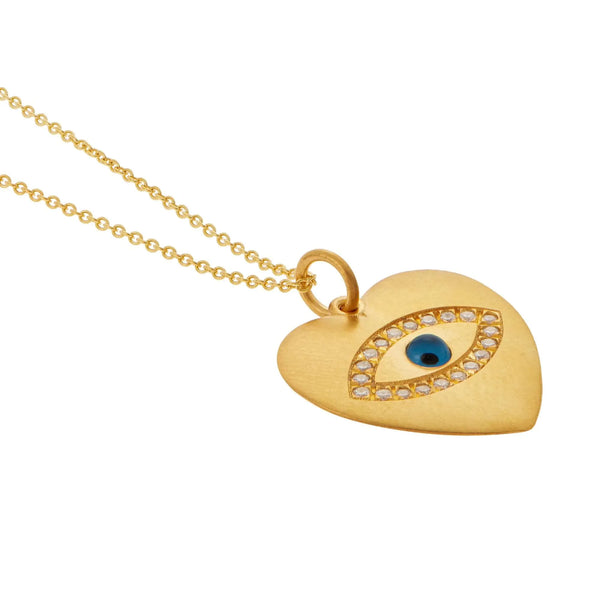 Ileana Makri Eye Heart Crystal Necklace