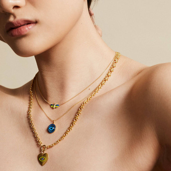 Ileana Makri Eye Heart Enamel Necklace