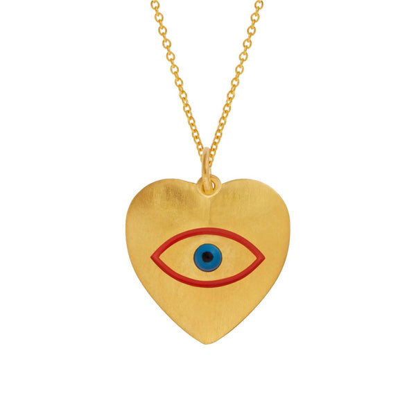 ileana makri Eye Heart Enamel Necklace