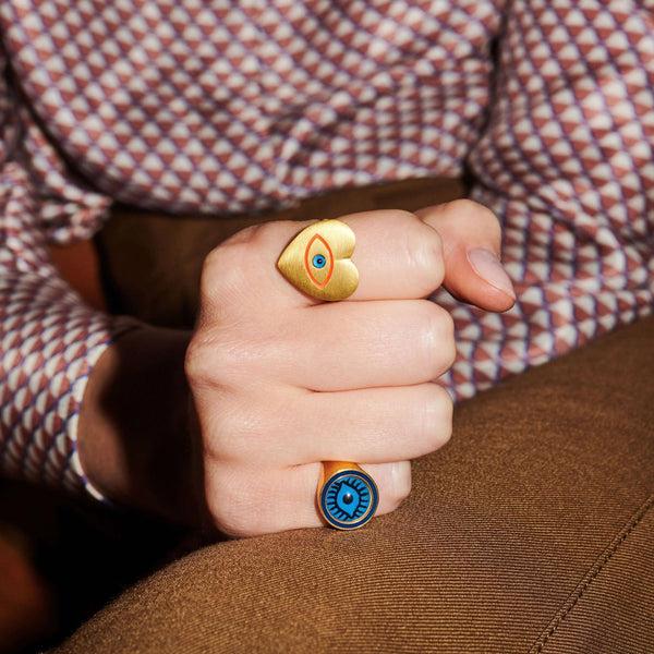 Ileana Makri Eye Heart Neon Ring