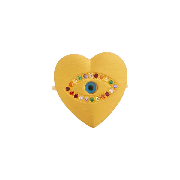 Ileana Makri Eye Heart Rainbow Ring