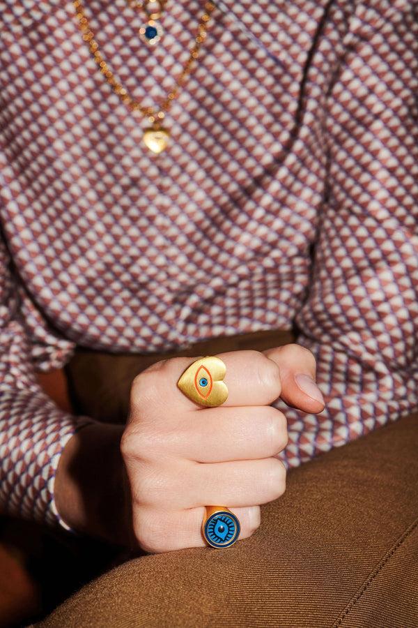Ileana Makri Eye Heart Rainbow Ring