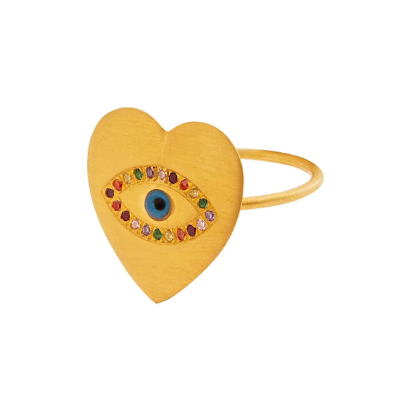 ileana makri Eye Heart Rainbow Ring